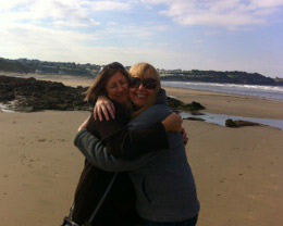hugs on a beach