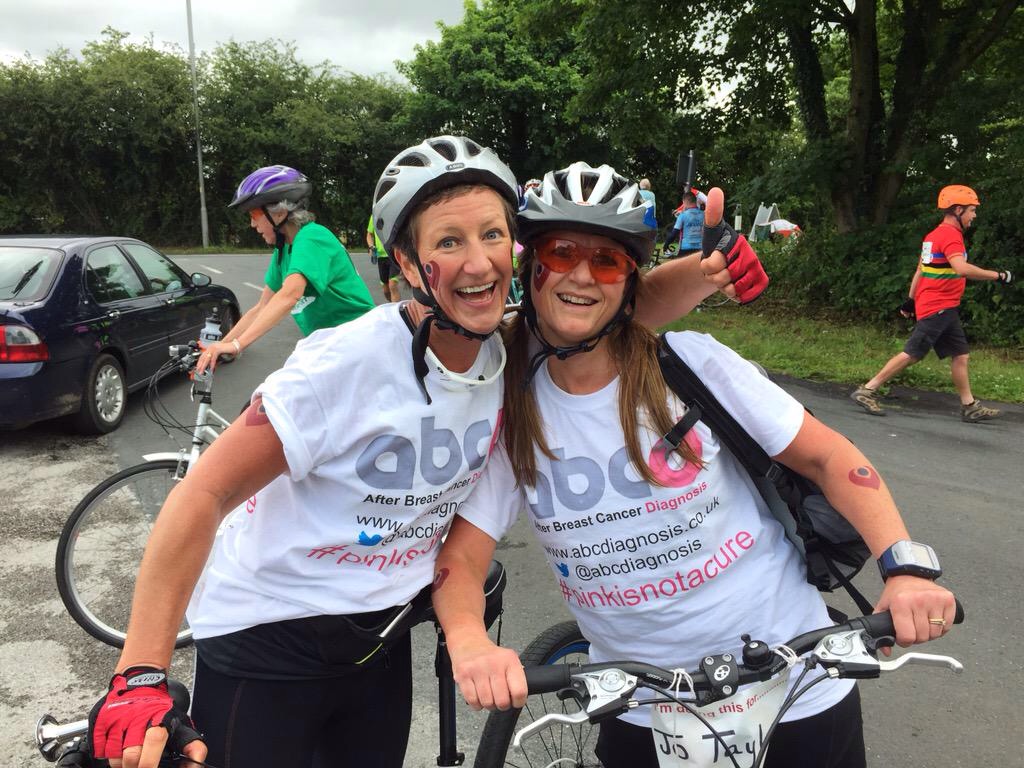 Jo and Jo on Mcr - Bpool 62 mile cycle